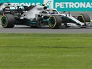 Valtteri Bottas z Mercedesu bhem kvalifikace na Velkou cenu Mexika.