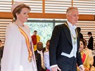 Král Belgie Philippe a královna Mathilde. (22. íjna 2019)