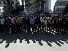 Etiopané protestují proti premiérovi Abiymu Ahmedovi. (23. října 2019)