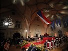 Vladislavský sál Pražského hradu je připraven na slavnostní předávání státních...