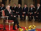 Prezident Miloš Zeman pronesl na začátek slavnostního ceremoniálu projev. (28....