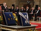Prezident Milo Zeman pronesl na zaátek slavnostního ceremoniálu projev. (28....