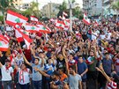 Lidé v Libanonu protestují proti vlád. (22. íjna 2019)