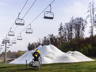 Zasněžování v lyžařském areálu Monínec (22.10. 2019)