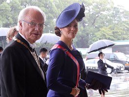 védský Král Carl XVI Gustaf a korunní princezna Victoria na korunovaci...