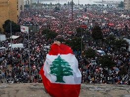 Protesty v libanonském Bejrútu (20. října 2019)