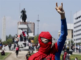 Protesty v chilském Santiagu (20. října 2019)