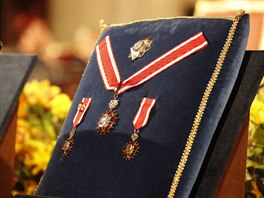 Vladislavský sál Pra�ského hradu je p�ipraven na slavnostní p�edávání státních...