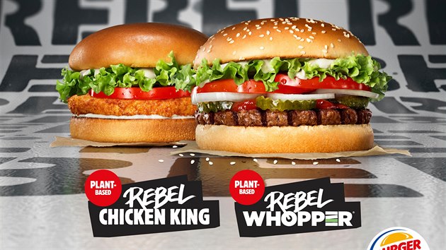 Bezmas burgery Rebel Chicken King a Rebel Whopper
