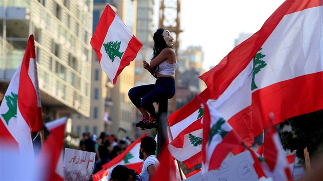 Protesty v libanonskm Bejrtu (20. jna 2019)