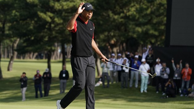 Americk golfista Tiger Woods na turnaji Zozo Championship v ib.