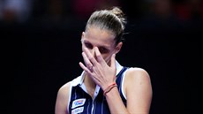 Česká tenistka Karolína Plíšková na Turnaji mistryň v Šen-čenu.