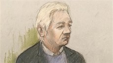 Zakladatel serveru WikiLeaks Julian Assange u soudu (21. íjna 2019)