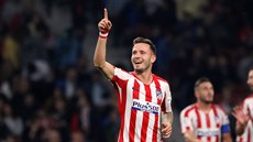 Saúl Níguez z Atlética Madrid se raduje z gólu v zápase proti Bilbau.