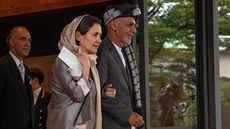 Prezident Afghánistánu Araf Ghaní a jeho ena Rula Ghaníová (22. íjna 2019)