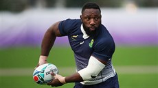 Jihoafrický ragbista Tendai Mtawarira na tréninku