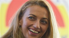 Tenistka Petra Kvitová p�i setkání s noviná�i v Praze p�ed odletem na Turnaj...
