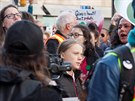 Ekologická aktivistka Greta Thunbergová na demonstraci ve Vancouveru (25. října...