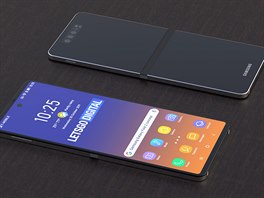 Koncept skládacího smartphonu Samsung ve stylu „véčka“