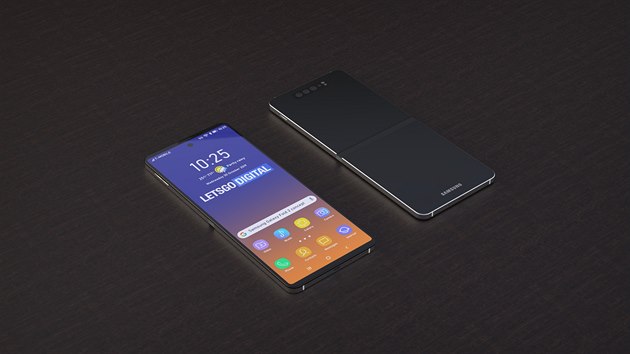 Koncept skldacho smartphonu Samsung ve stylu vka