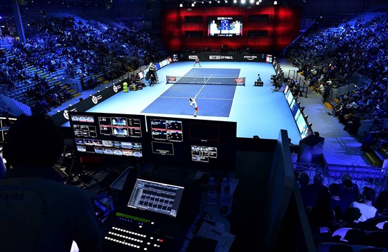 Pohled na kurt bhem tenisového turnaje pro hráe do 21 let Next Gen ATP Finals...