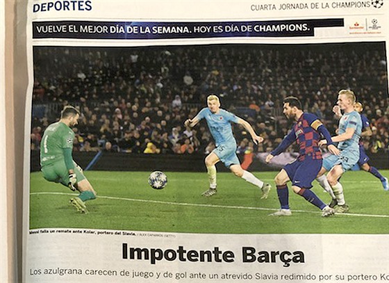 Impotentní Barca, napsal po utkání se Slavií panlský list El Pais.