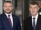 eský premiér Andrej Babi (vpravo) se ped setkáním premiér V4 na Praském...