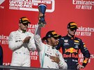 Lewis Hamilton (uprosted) dojel na Velké cen USA druhý, co mu stailo k...