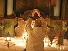 Brtnický kněz Petr Balát sloužil v pondělí večer netradiční mši svatou za...