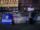Demonstrace odpůrců brexitu před britským parlamentem (5. listopadu 2019)