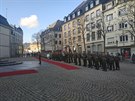Nastoupená estná strá pi oficiální návtv Lucemburska (7.11. 2019).