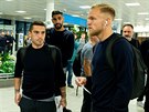 Slávistití fotbalisté se na praském letiti chystají na odlet do Barcelony....
