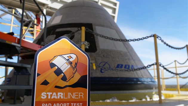 Kosmick lo Boeing Starliner CST-100 ped testem zchrannho systmu 3. 11. 2019.