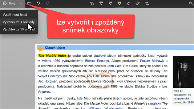Mete vytvoit i zpodn snmek, co se hod ve specifickch ppadech, napklad snmn kontextov nabdky, kter by po stisknut klves zmizela.