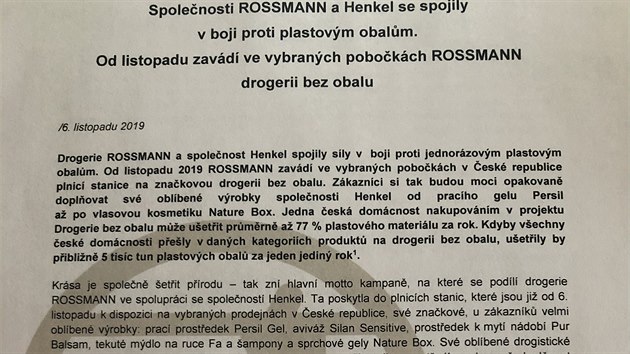 Nvod na pouit beozobalovch produkt drogerie Rossmann.