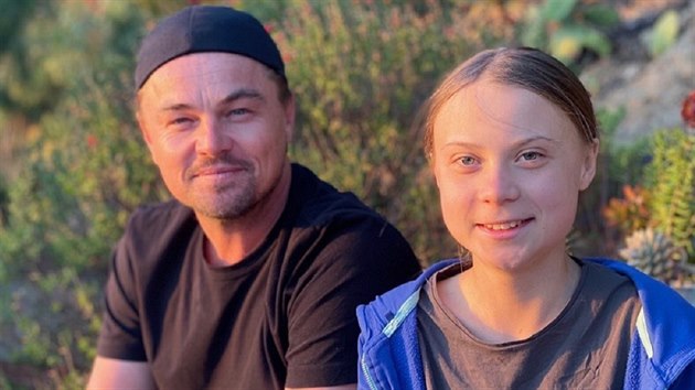 Herec Leonardo DiCaprio a aktivistka Greta Thunbergov (1. listopadu 2019)