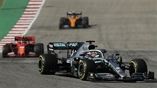 Lewis Hamilton z Mercedesu bhem Velké ceny USA.