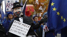 Demonstrace odprc Brexitu ped britským parlamentem (5. listopadu 2019)