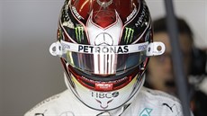 Lewis Hamilton z Mercedesu bhem trénink v Austinu