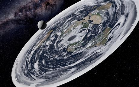 Upravený snímek, podle kterého je Země placatá. (13. listopadu 2019)