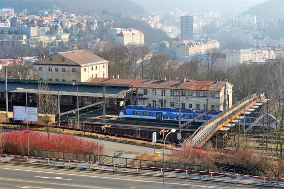 Pvodní budova Horního nádraí v Karlových Varech.