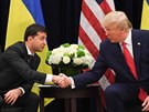 Americký prezident Donald Trump (vpravo) a jeho ukrajinský protjek Volodymyr...
