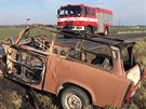 Nehoda trabantu a osobnho auta mezi Sadskou a obc Zvnek (16. listopadu...