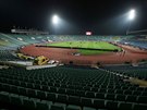 Pohled na prázdný bulharský stadion bhem zápasu domácího výbru proti eskému...