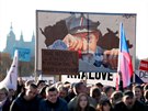 Demonstrace za demokracii, kterou na prask Letn pod iniciativa Milion...