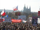 Demonstrace za demokracii, kterou na prask Letn pod iniciativa Milion...