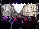 Vzpomínková akce k výroí 30 let od sametové revoluce v Praze na Albertov....