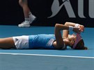 Francouzská tenistka Kristina Mladenovicová po vítzství nad svtovou jednikou...