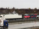 Nehoda t kamion na Praskm okruhu. (18. 11. 2019)