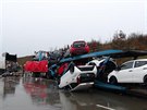 Nehoda t kamion na Praskm okruhu. (18. 11. 2019)